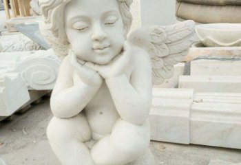 绵阳汉白玉小天使西方儿童石雕，让孩子们拥有属于自己的天使