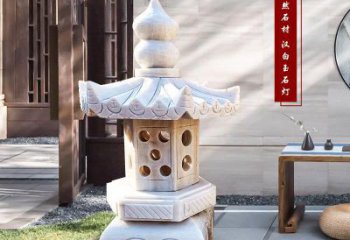 绵阳中领雕塑-经典经典汉白玉灯笼园林雕塑