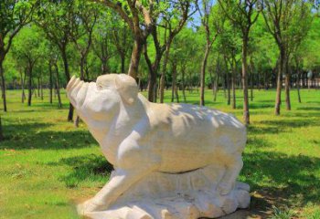 绵阳传统十二生肖精美手工猪石雕动物雕塑