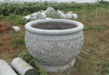 绵阳荷花花盆公园景观石雕，千般美妙一览无余