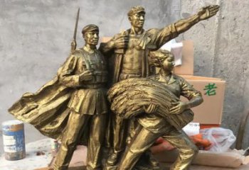 绵阳中领雕塑精心打造的红军战士铜雕