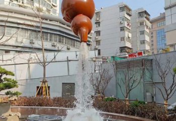 绵阳葫芦广场喷泉雕塑，精致唯美