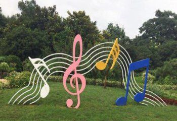 绵阳领雕塑：外观精美的不锈钢音符雕塑
