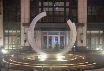 绵阳不锈钢半圆环雕塑，装饰空间增添品位
