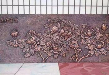 绵阳精美绝伦的牡丹铜浮雕