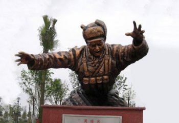 绵阳缅怀伟人——黄继光铸铜半身像雕塑