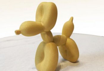 绵阳黄色不锈钢雕塑狗，展现场面气势