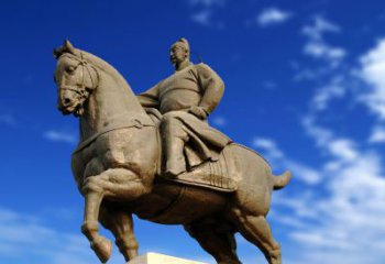 绵阳领雕塑正大光明：李世民骑马景观雕塑