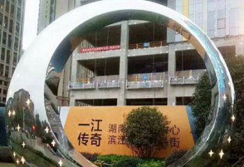绵阳让您的空间脱颖而出！时尚镜面不锈钢圆环景观雕塑