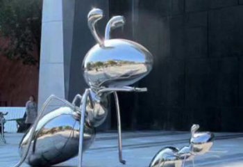 绵阳不锈钢蚂蚁雕塑，抛光镜面，精致精美