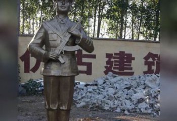 绵阳精美纪念，战士铜雕——中领雕塑