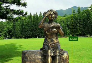 绵阳精美的女孩铜雕塑，展现活力与青春