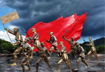 绵阳纪念伟大革命先烈的红军雕塑