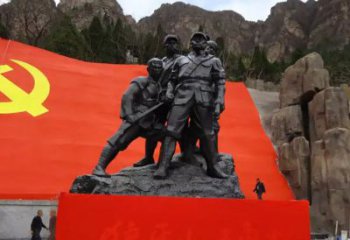 绵阳狼牙山五壮士烈士铜雕，永载革命先烈光辉