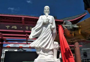 绵阳传承医道中的传说——李时珍汉白玉石雕像