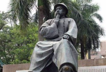 绵阳精美静谧——林则徐坐姿铜雕塑