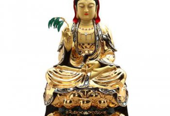 绵阳精美鎏金莲花观音纯铜佛像雕塑