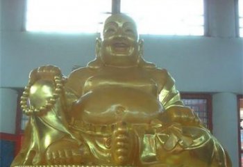 绵阳传统工艺制作鎏金弥勒佛像