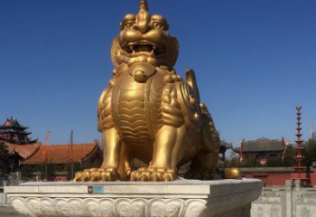 绵阳鎏金獬豸铜雕，为您提供精美的景观雕塑