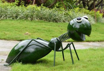 绵阳绿色落尾蚂蚁不锈钢摆件雕塑：精致的小动物艺术作品