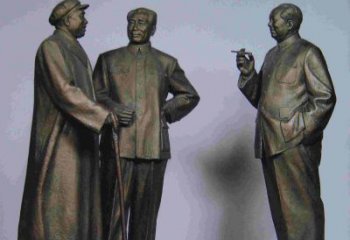 绵阳标题:伟人朱德毛主席铜雕——传承毛主席精神
