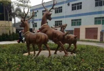 绵阳梅花鹿小区铜雕精美礼品