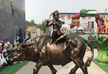 绵阳中领雕塑的古典韵味牧童铜雕是一件绝美的雕…