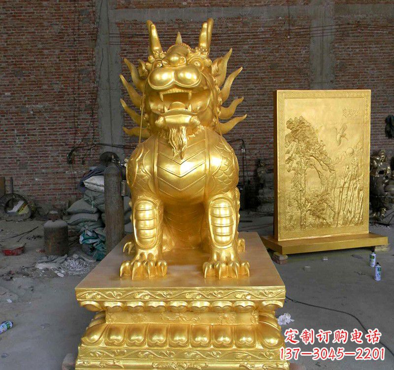 绵阳传统雅致,纳福麒麟铜雕精品