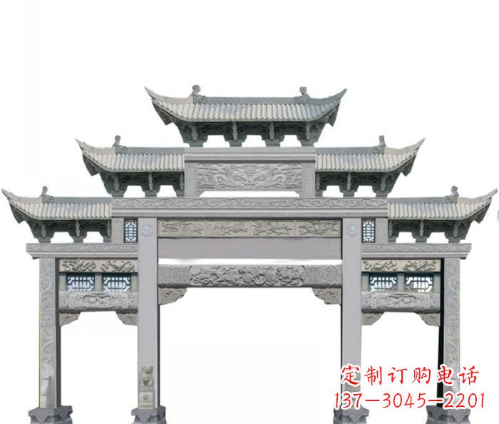 绵阳中领雕塑定制式牌坊石雕