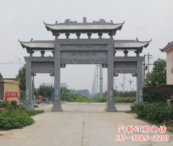 绵阳艺术雕塑牌坊精美装饰农村的美丽