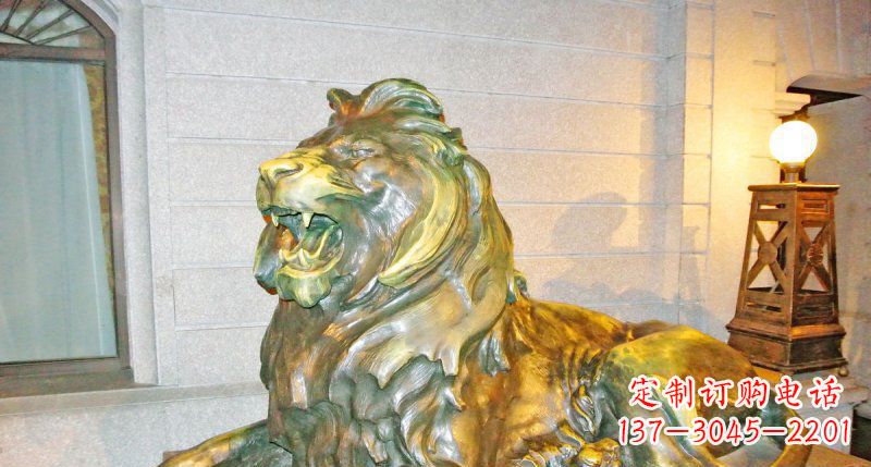 绵阳趴着的西洋狮铸铜狮子铜雕