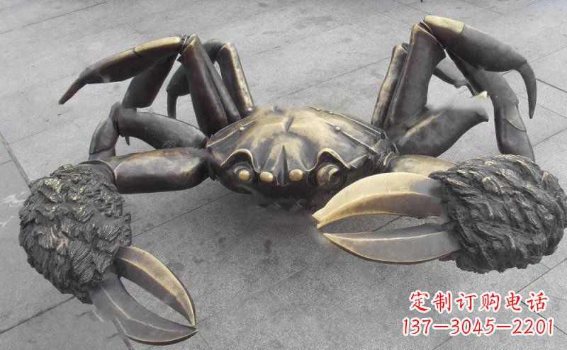 绵阳中领雕塑以传统工艺出品的螃蟹铜雕,是杰出…