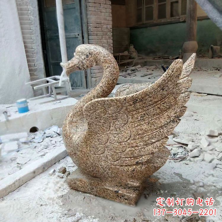 绵阳应用天鹅花岗岩制作的喷水雕塑