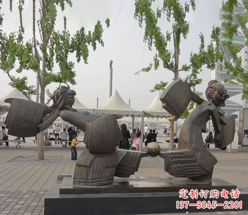 绵阳皮影戏公园人物铜雕
