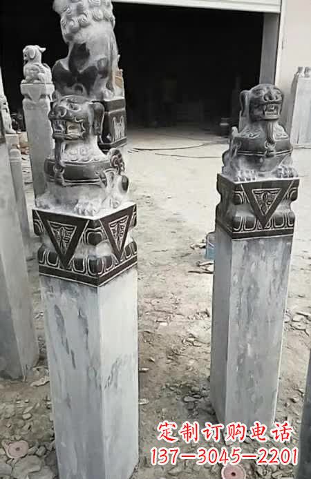 绵阳精美的貔貅栓马桩雕塑