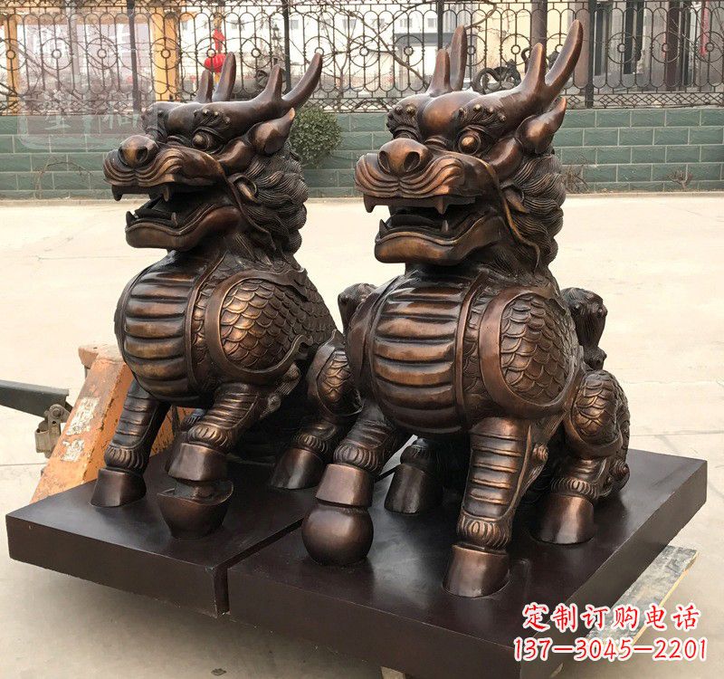 绵阳高雅定制辟邪铜麒麟雕塑