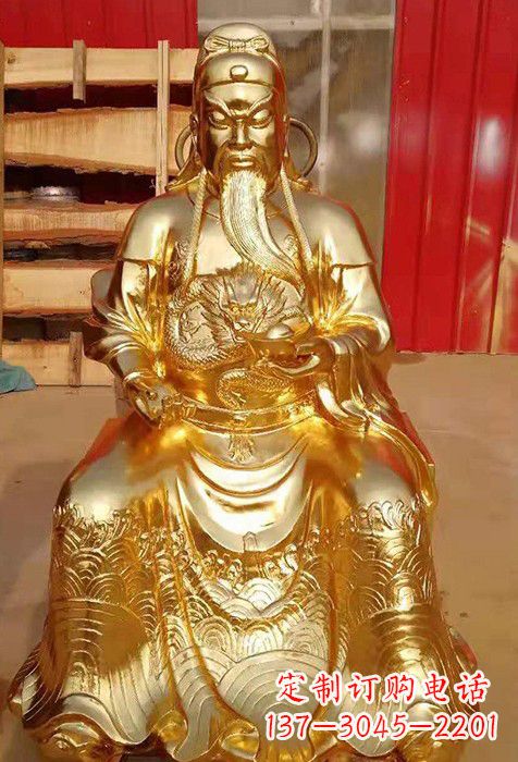 绵阳传承经典,漆金关公神像雕塑
