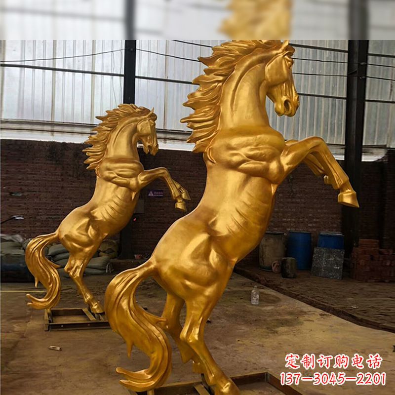 绵阳漆金马儿铜雕