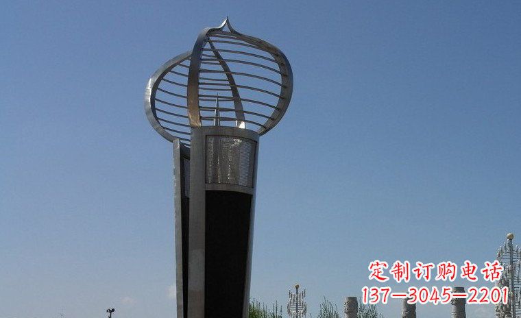 绵阳中领雕塑:不锈钢火炬形雕塑