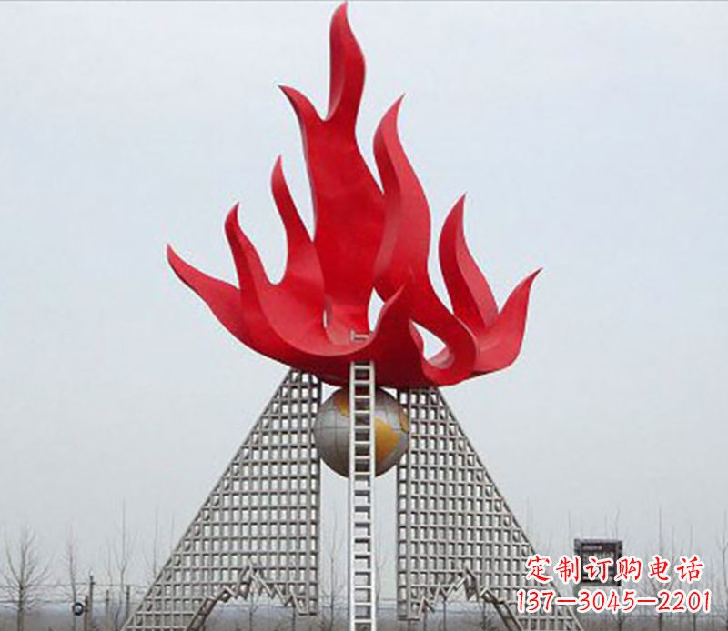 绵阳企业不锈钢火苗景观雕塑