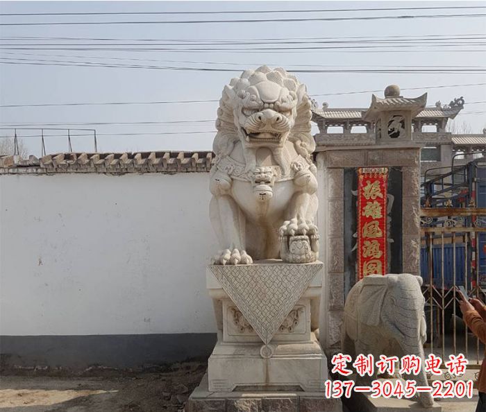 绵阳精美大理石狮子石雕