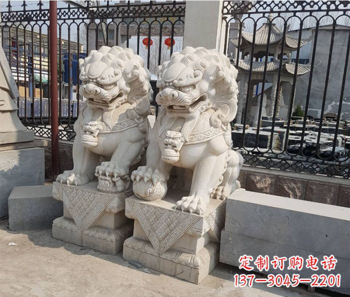 绵阳中领雕塑:精美大理石狮子雕塑