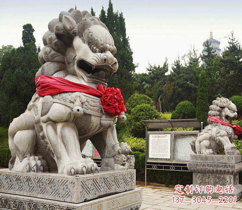 绵阳艺术精美大理石狮子雕塑