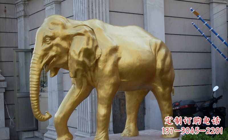 绵阳企业门口大象铜雕 (2)