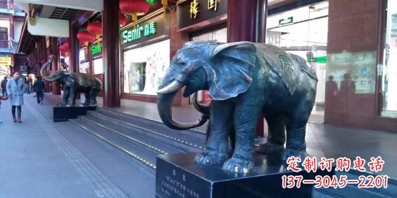 绵阳企业门口大象铜雕