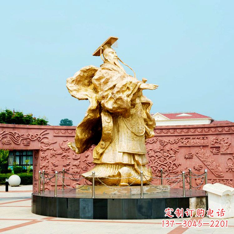 绵阳中领雕塑:秦始皇鎏金铜雕塑像