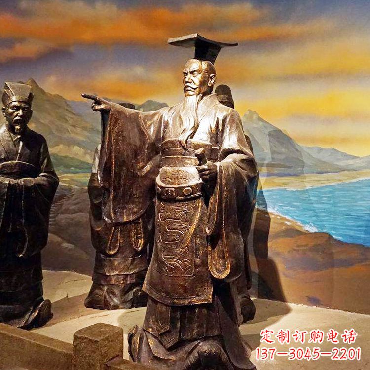绵阳中领雕塑-精美秦始皇大型铜雕像