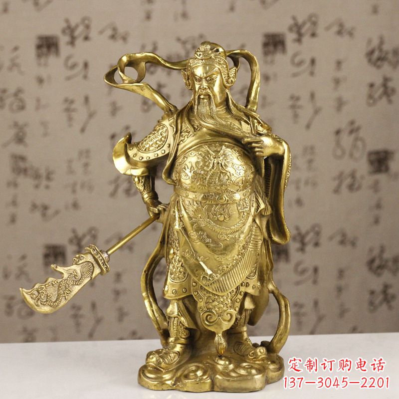 绵阳中领雕塑|关羽铜像:令人惊叹的纯黄铜武财神