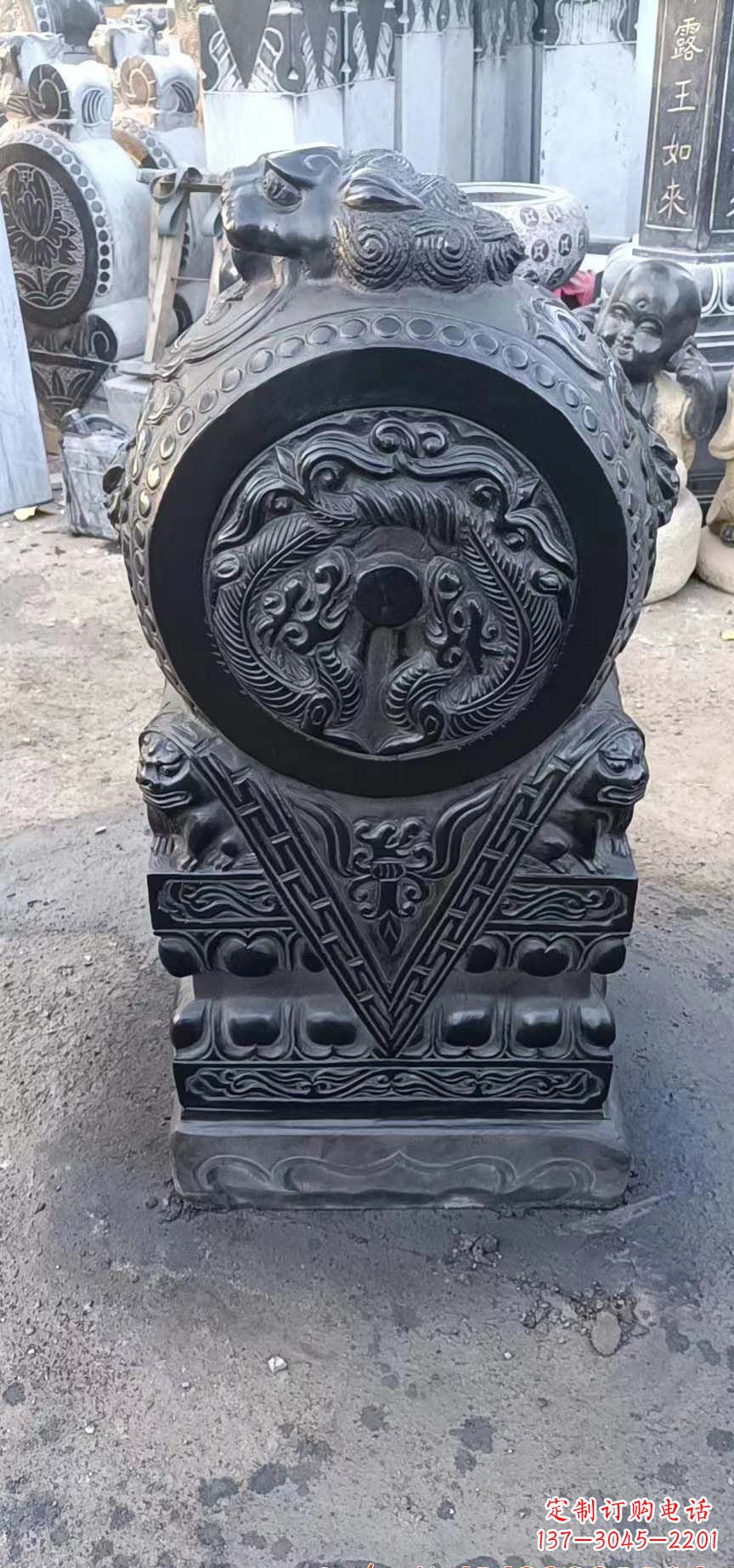 绵阳门墩石雕,营造青石抱鼓石之美