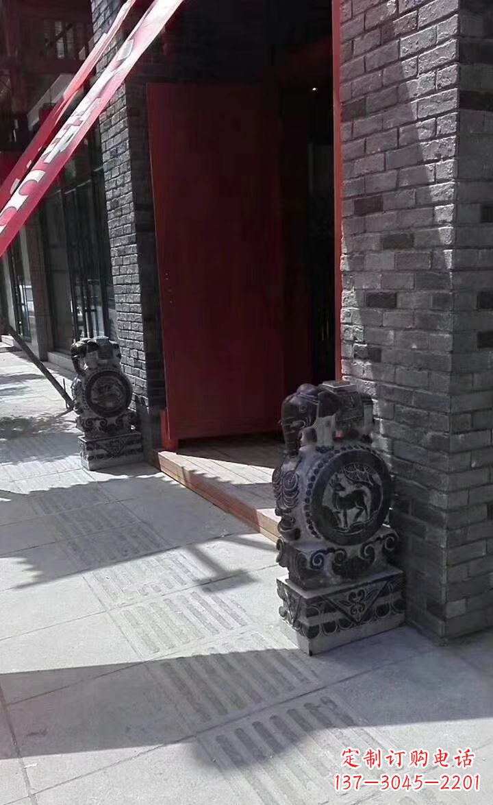 绵阳青石仿古大象门墩抱鼓石